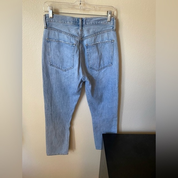 Agolde Women’s Riley Crop Straight Leg Jeans Size 26 Light Wash Button Fly - Picture 3 of 11